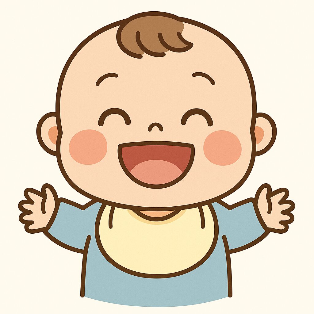 笑顔の赤ちゃんの可愛いイラスト