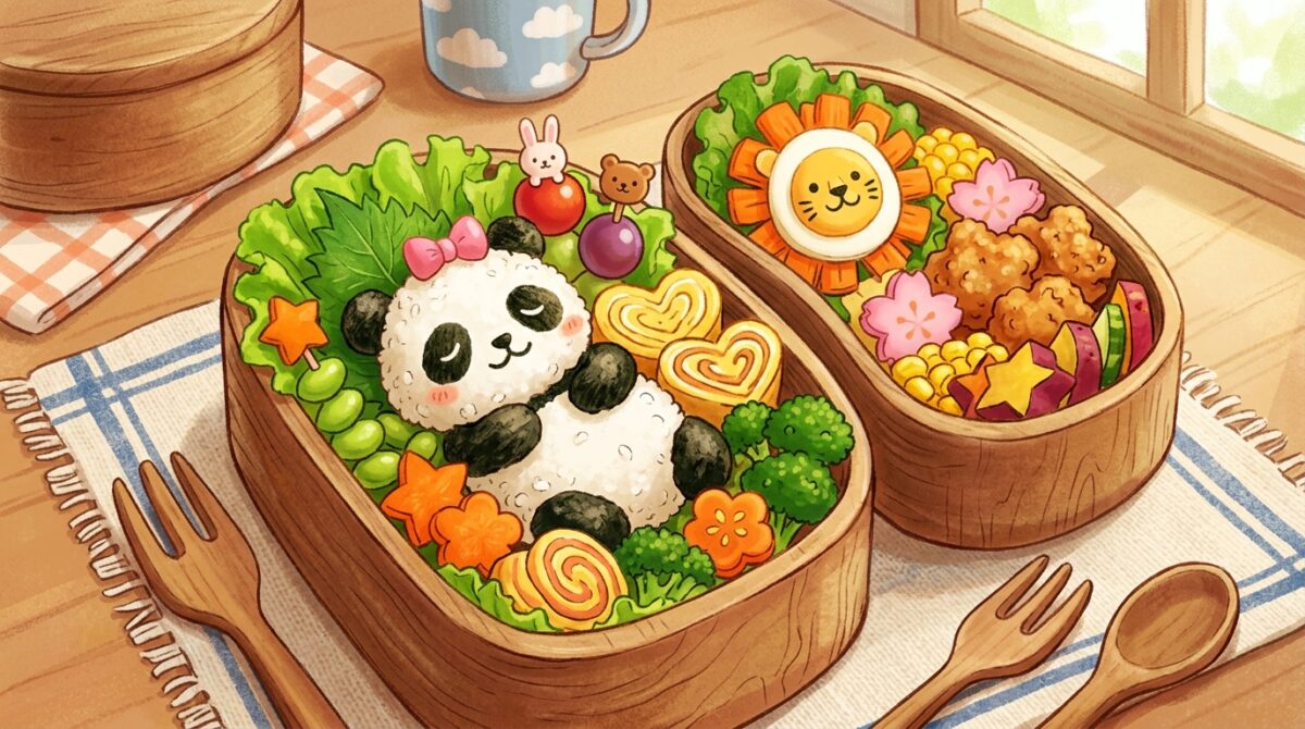 楽しい盛り付けの工夫で子どもの食への意欲を高めるイラスト
